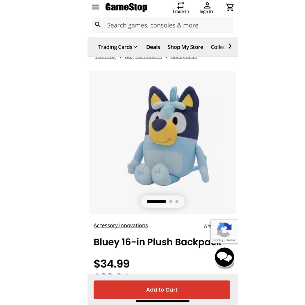 Bluey Plush Backpack Kids Fun Blue Dog Character Bag Accessory Innovations NWT - Picture 7 of 7